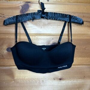 Nautica intimates women 36C padded adjustable racerback Nylon spandex black